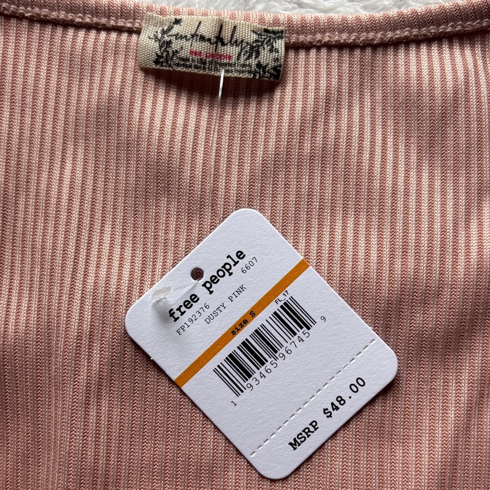 2 for $10! Free People Dusty Pink Bodysuit, S - Picture 4 of 4